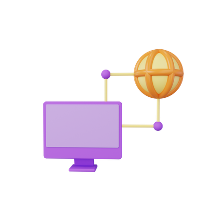 Computadora internet  3D Icon