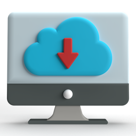 Descarga de nube informática  3D Icon