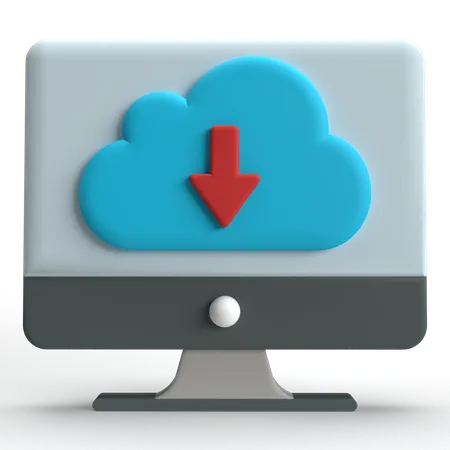 Descarga de nube informática  3D Icon