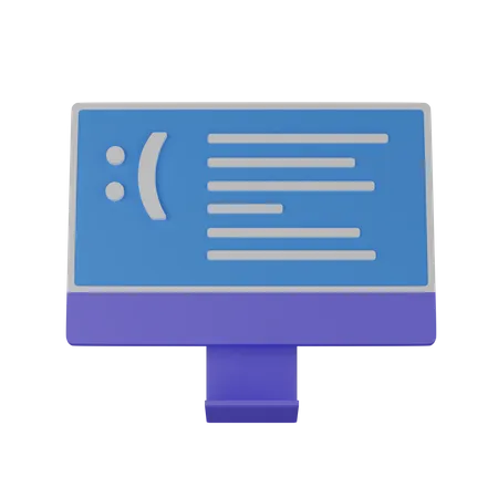 Pantalla Azul De La Computadora 3D Icon