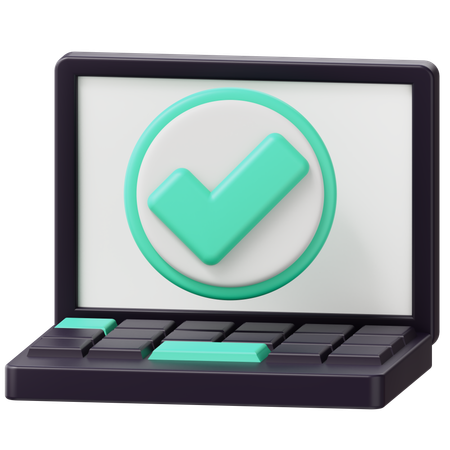 Aceptar laptop  3D Icon