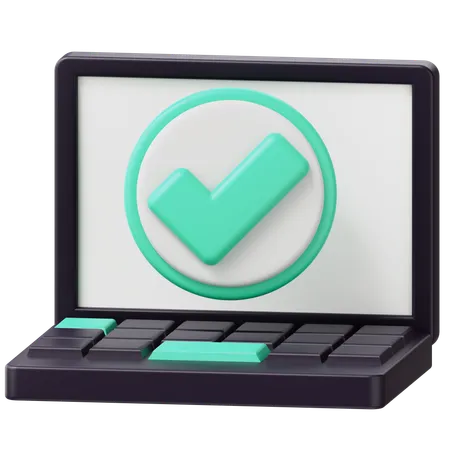 Aceptar laptop  3D Icon