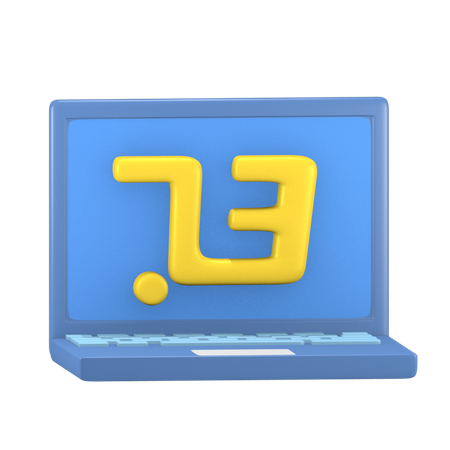 Computadora portátil de compras en línea  3D Icon