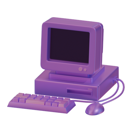 Computadora retro  3D Icon