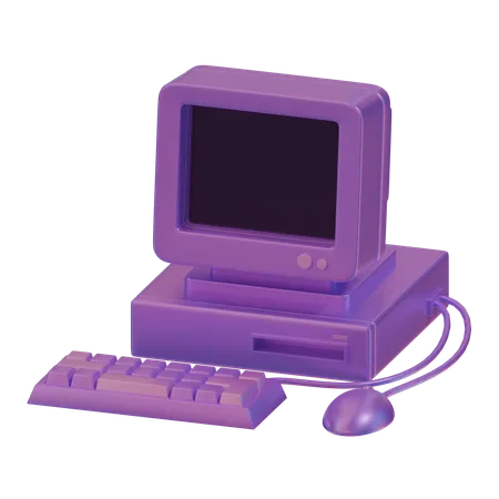 Computadora retro  3D Icon