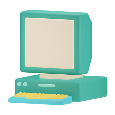 Computadora retro  3D Icon