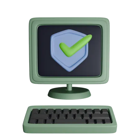 Computadora segura  3D Icon