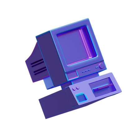 Computadora voluminosa  3D Icon