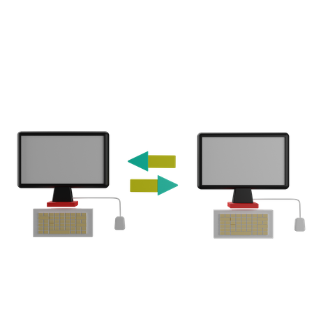 Computadores conectados  3D Icon
