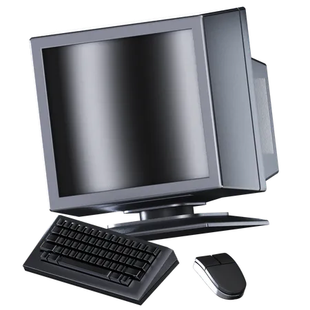 Computer With Silver Color Illustration In 3 D Design 3D Icon