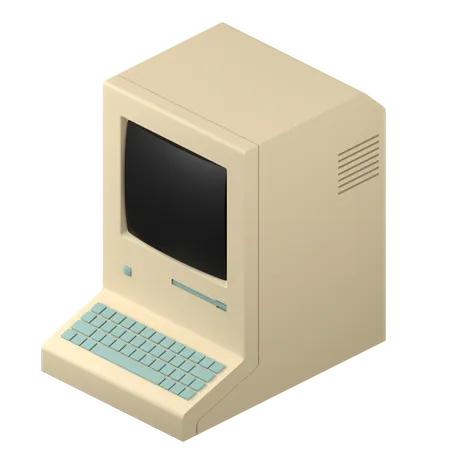 3 D Rendering Of A Retro Computer Illustration 3D Icon