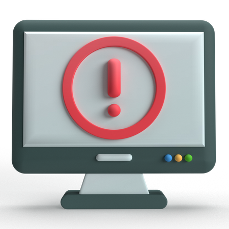 コンピュータアラート  3D Icon