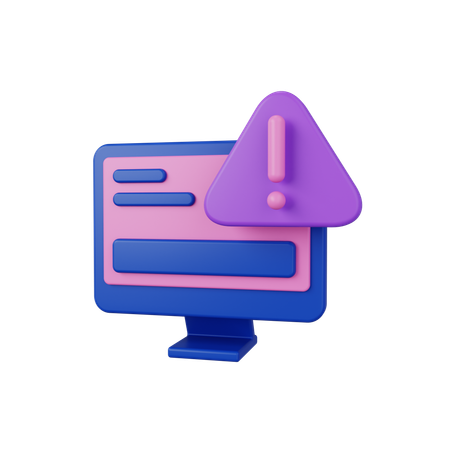 Computer Alert  3D Icon