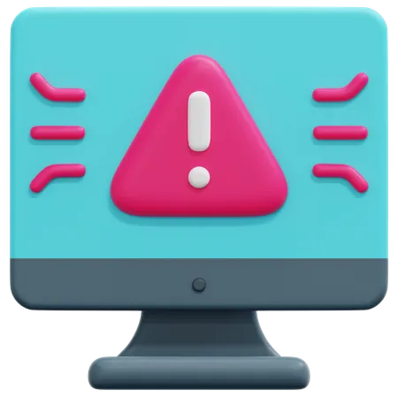 Computer Alert  3D Icon