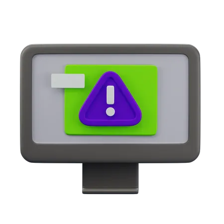 Computer Alert  3D Icon