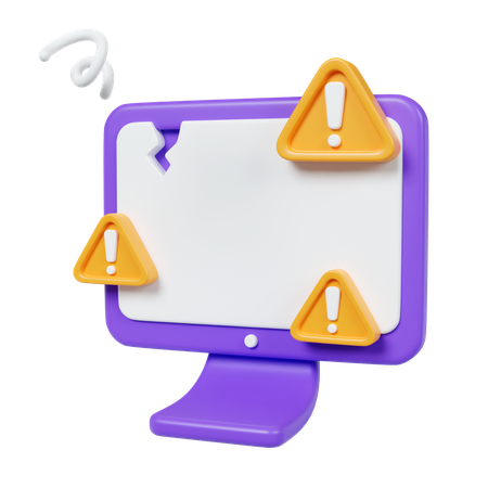 Computer Alert  3D Icon