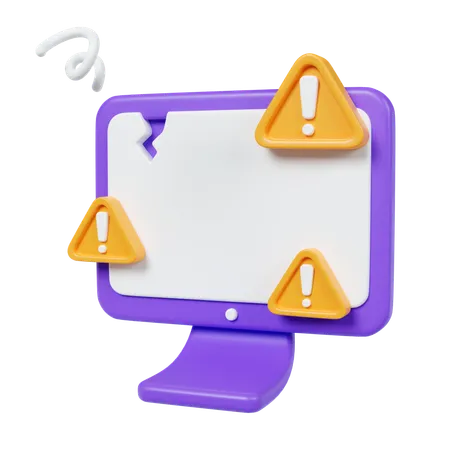 Computer Alert  3D Icon