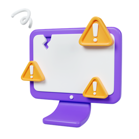 Computer Alert  3D Icon