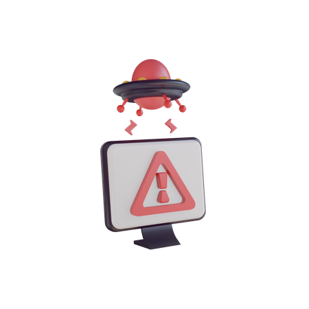 Computer Alert  3D Icon