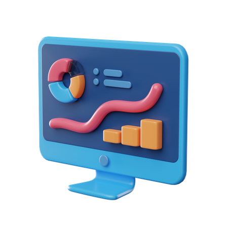 Computer Analytics  3D Icon