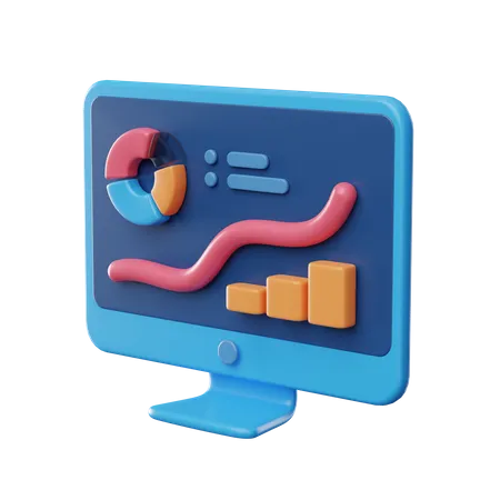 Computer Analytics  3D Icon