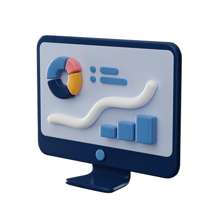 Computer analytics  3D Icon