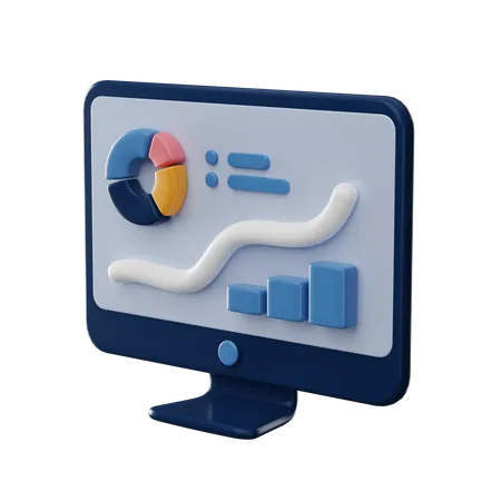 Computer Analytics 3 D Icon 3D Icon