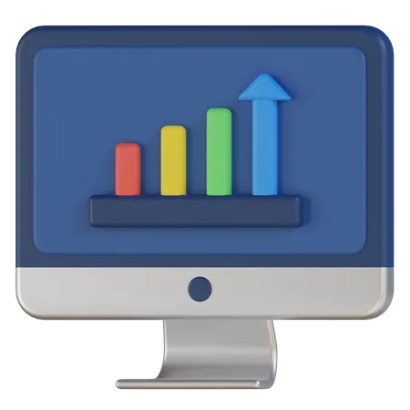 Computer-Balkendiagramm  3D Icon