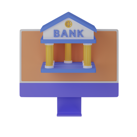 Computer bank  3D Icon