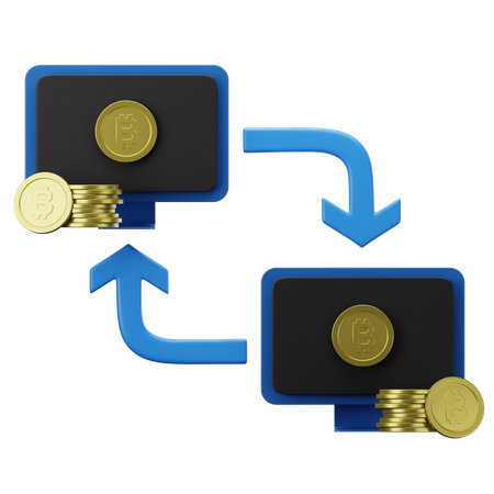 Computer Bitocin Transfer  3D Illustration