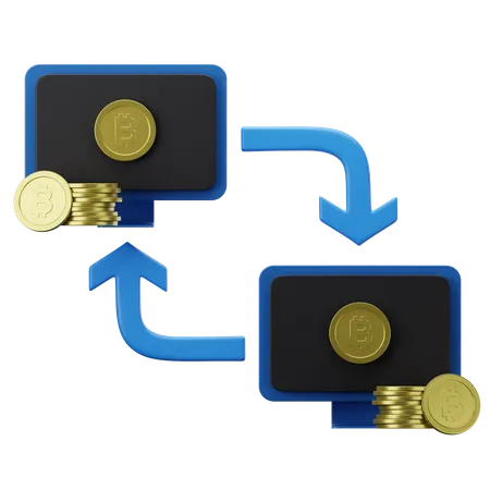 Computer Bitocin Transfer  3D Illustration