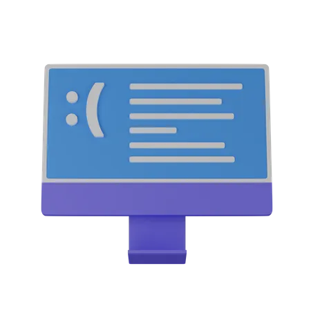 Computer blue screen  3D Icon