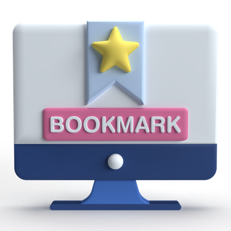 Computer Bookmark  3D Icon