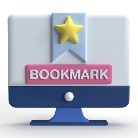 Computer Bookmark  3D Icon