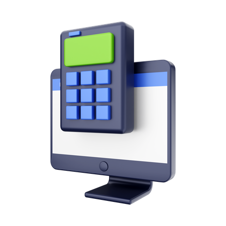 Computer Calculator  3D Illustration