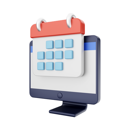 Computer Calendar  3D Illustration