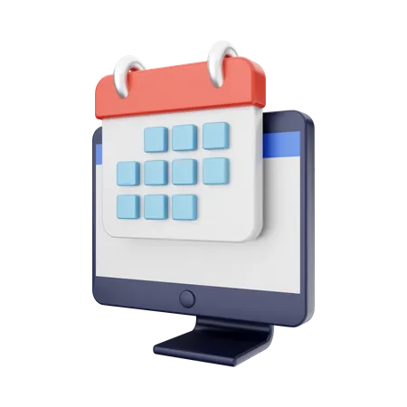 Computer Calendar  3D Illustration