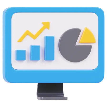 Computer Chart Data 3D Icon