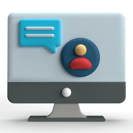 Computer Chat  3D Icon