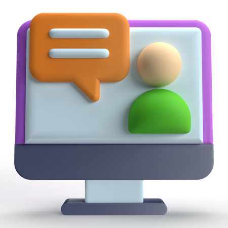 Computer Chat  3D Icon