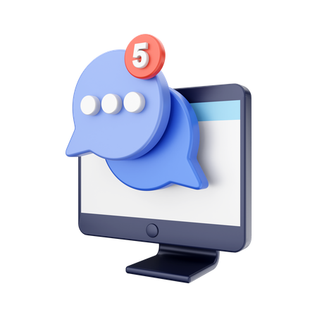 Computer-Chat  3D Icon