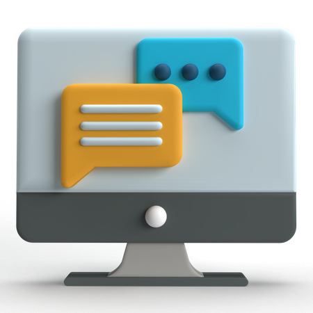 Computer-Chat  3D Icon