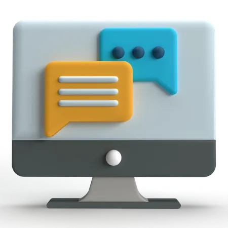 Computer-Chat  3D Icon