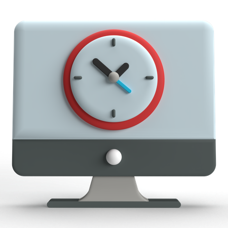 Computer Clock  3D Icon