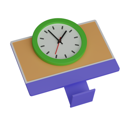 Computer clock  3D Icon