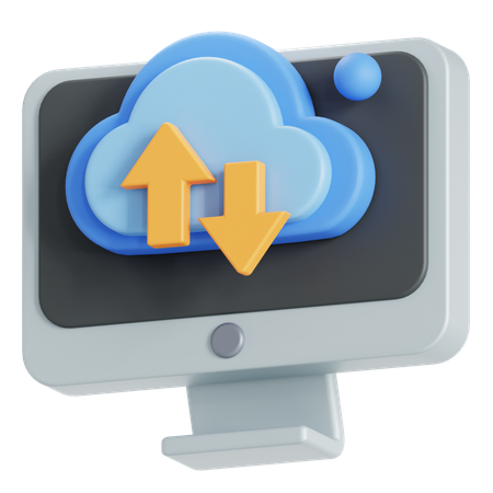 Computer Cloud  3D Icon