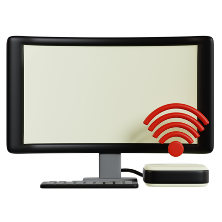 Computer Connected Digital Display  3D Icon