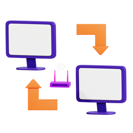 Computer Connection  3D Icon