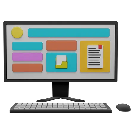3 D Illustration Of Data And Computer 3D Icon