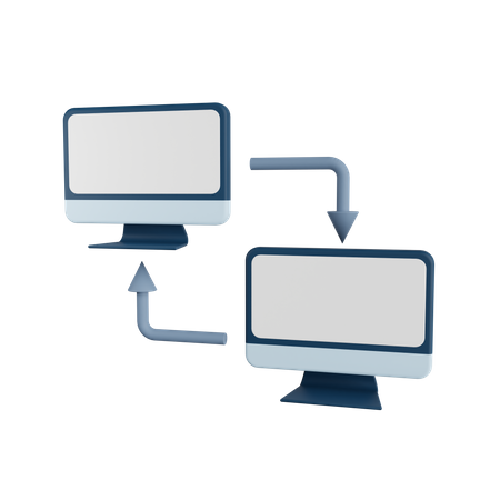 Computer Data Transfer  3D Icon